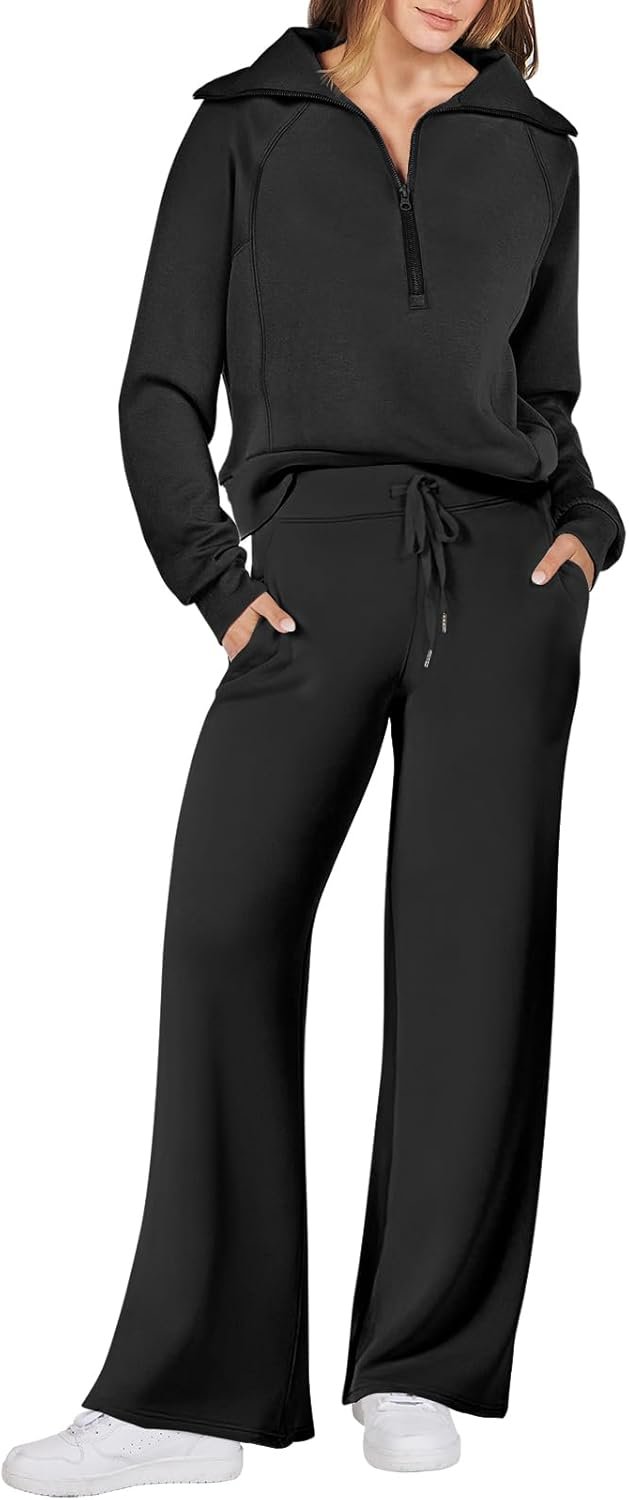 Women 2 Piece Outfits Sweatsuit Oversized Sweatshirt Sweatpants Tracksuit Sweat Lounge Matching Set Fall Trendy