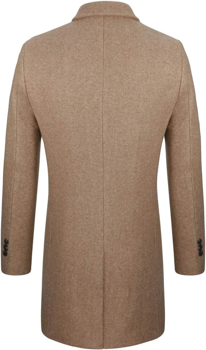 Men Wool Trench Coat Slim Fit Winter Coat - Image 2