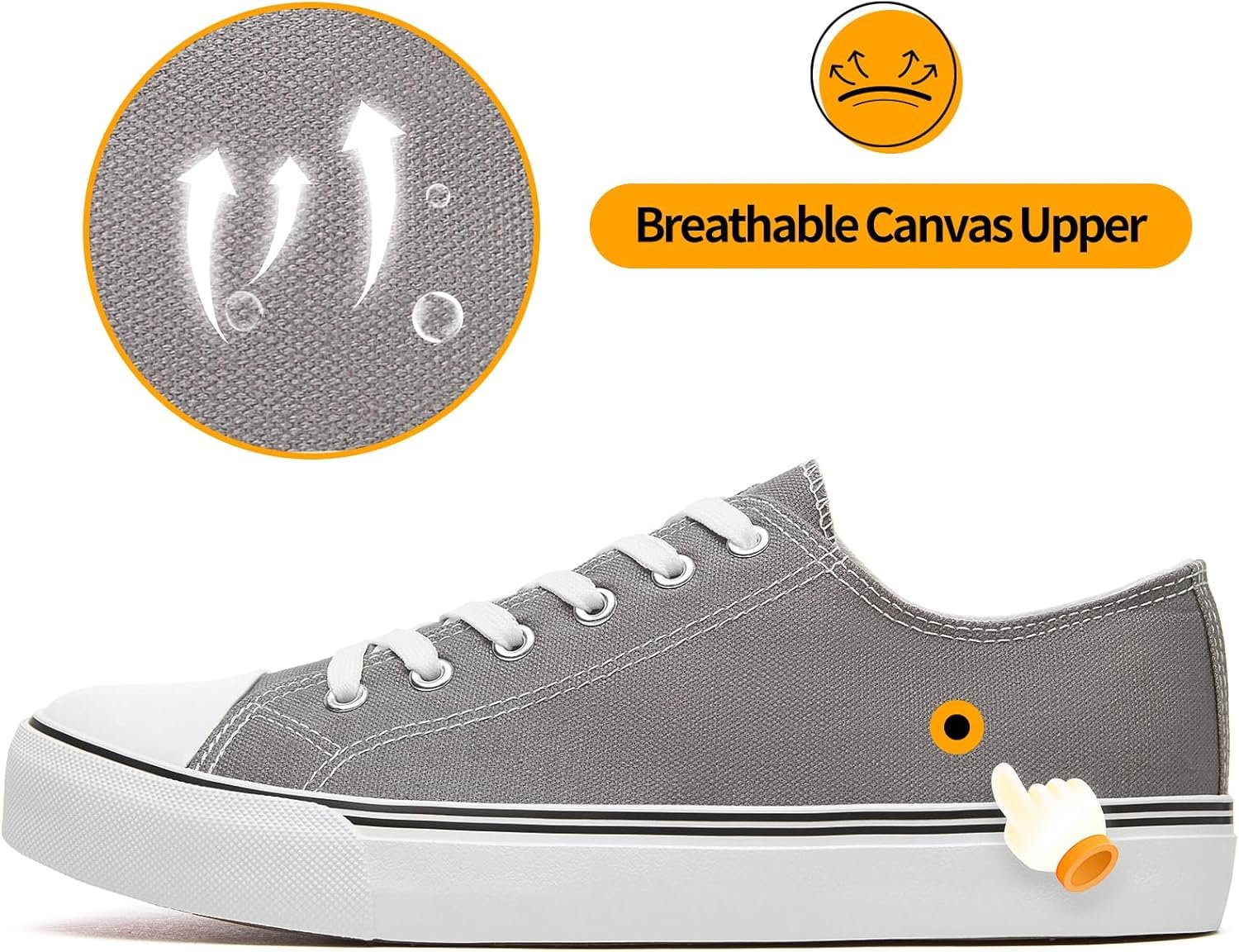 men Classic Casual Shoes,Lace-up Fashion Sneakers,Low Top Canvas Sneakers for Men - Image 2