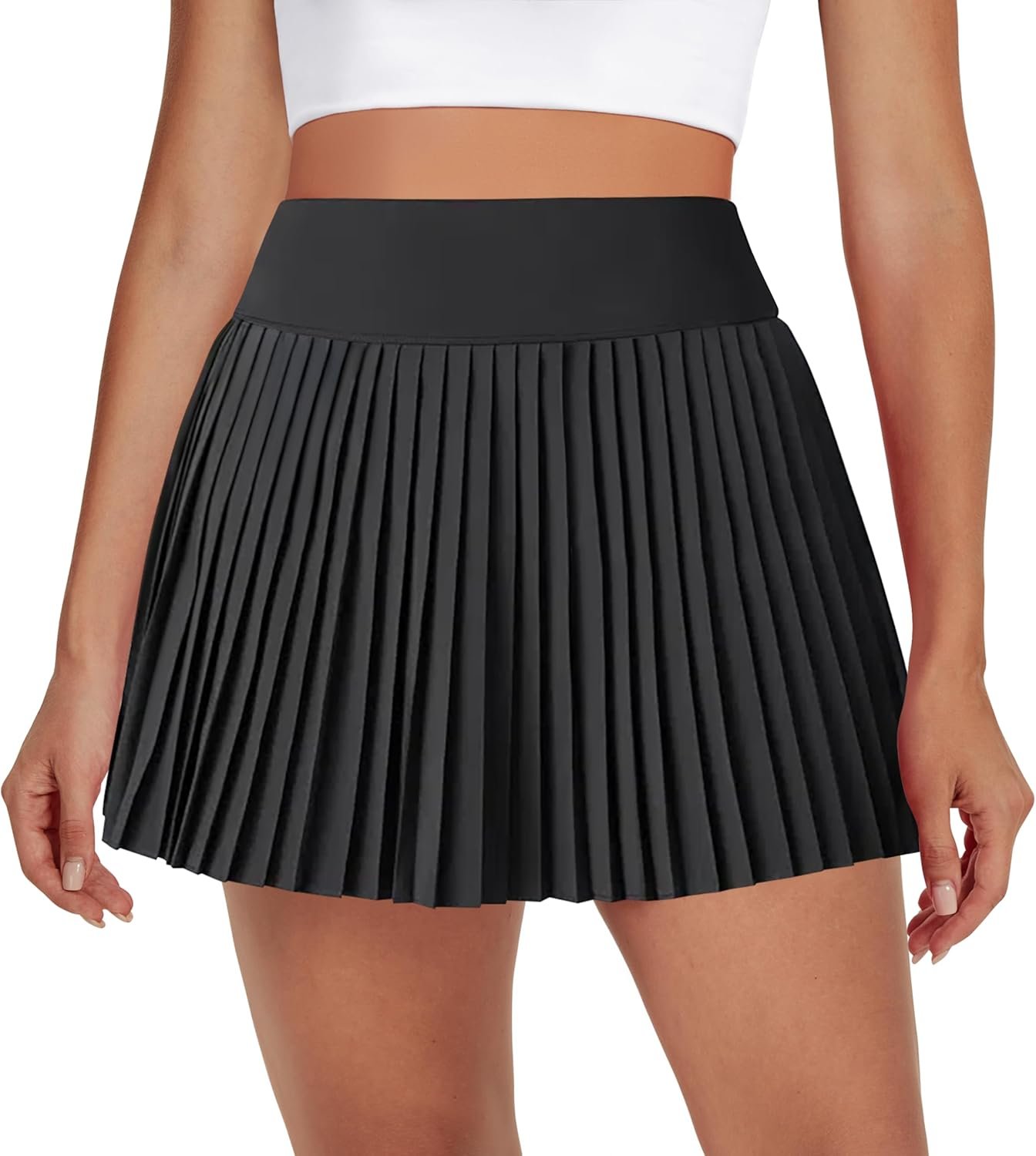 Women Pleated Tennis Skirts with Pocket Shorts High Waisted Skorts Lightweight Golf Skirt Flowy Athletic Skort