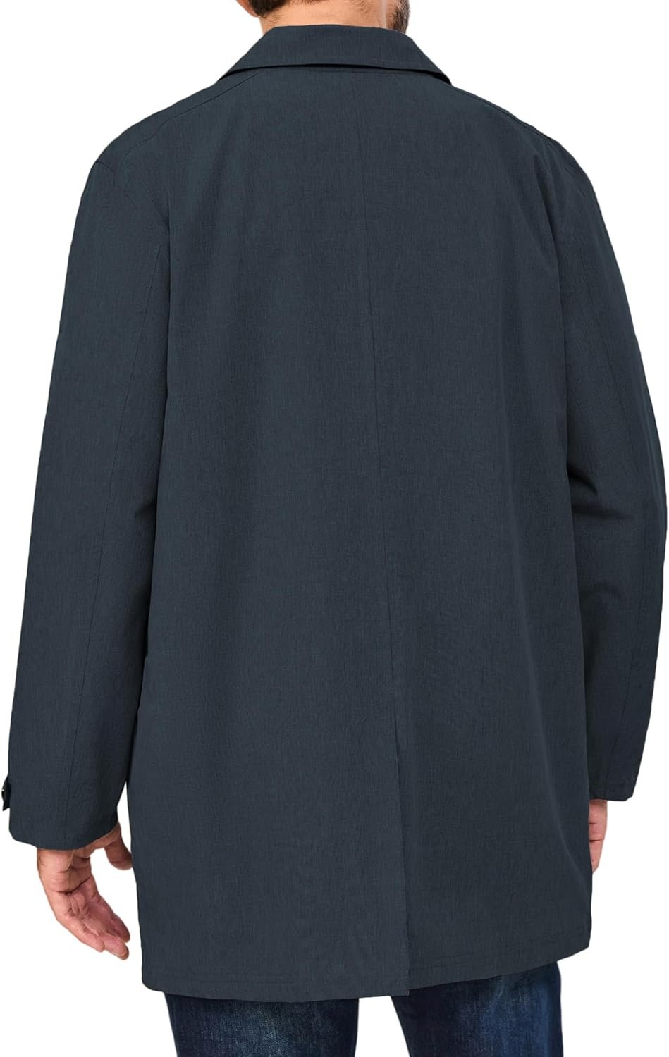 Men's Waterproof Mid-Length Trench Coat, Lightweight Long Rain Coat, Single Breasted Overcoat - Image 2