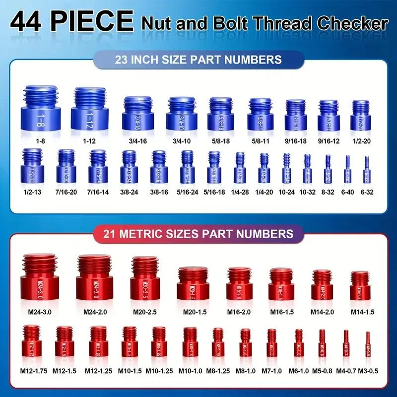 📢📢60% OFF !! ⏰Nut & Bolt Thread Checker Kit for Inspection of Fixed Bolts or Threaded Holes - Image 14