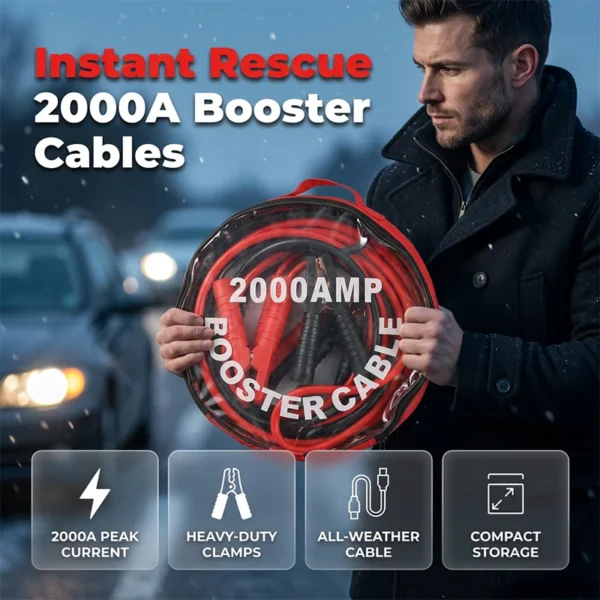 Heavy-Duty 2000A Jumper Cables