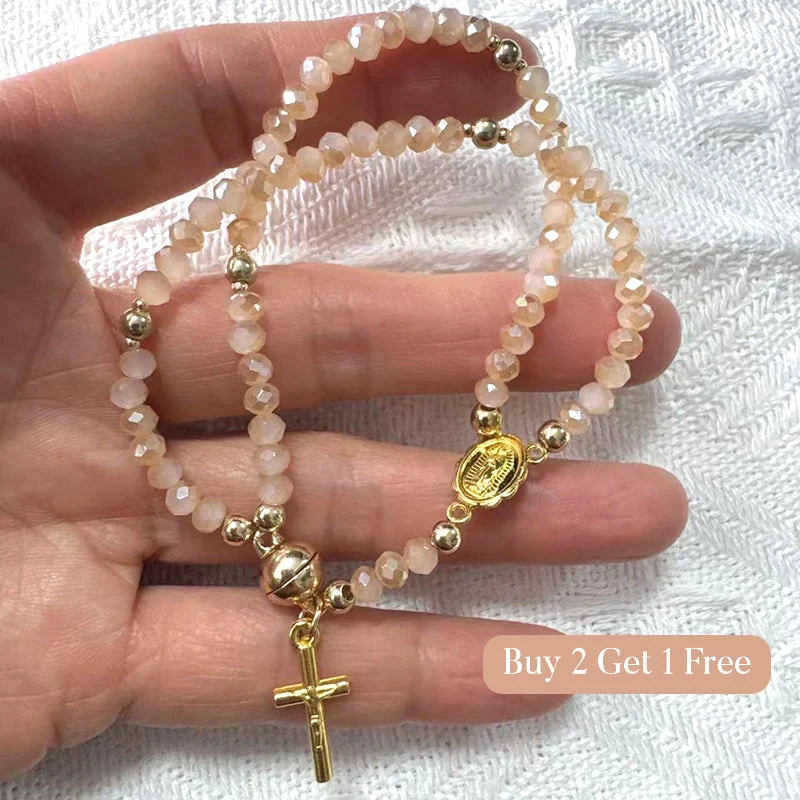 Double-Wrap Rosary Beaded Bracelet - Image 20