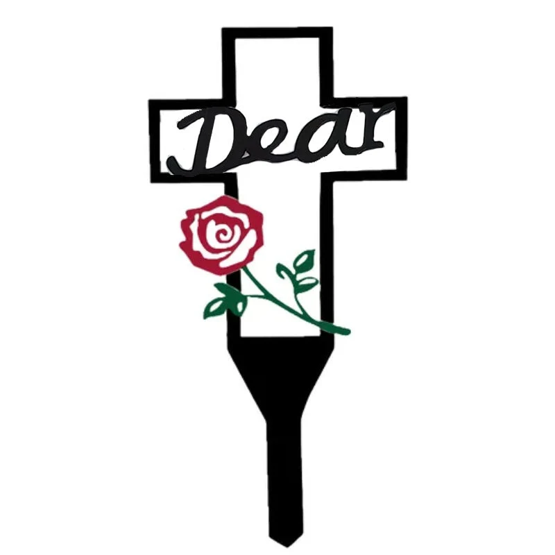 💖🎁Metal Cross Stake Insert Plaque for Cemetery Memorials - Image 4