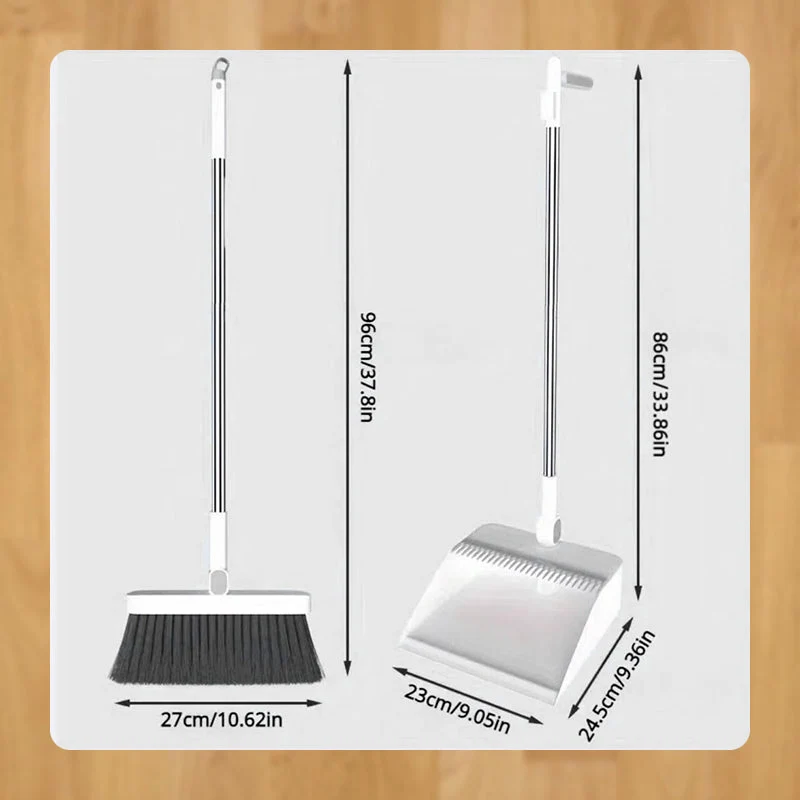 Stand-Up Dustpan Set with 180° Rotating Broom - Image 15