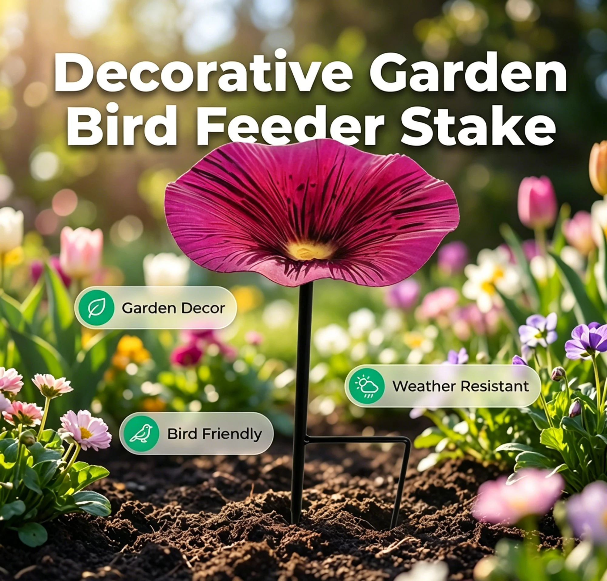 💝 50% OFF🐦Vibrant Garden Flower Stake Bird Feeder For Nature🍃 - Image 5
