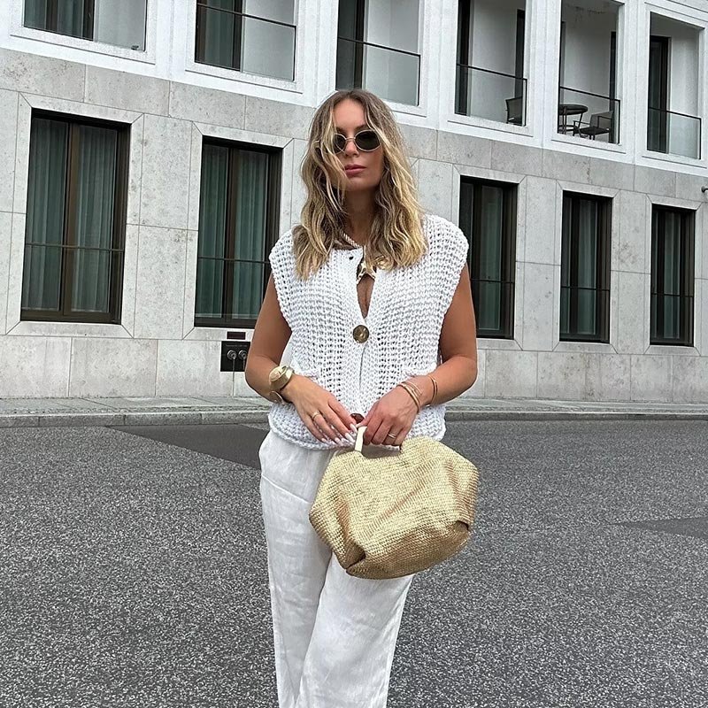 🍂49% OFF🔥Women’s Chunky Knit Button-Down Sweater Vest - Image 5