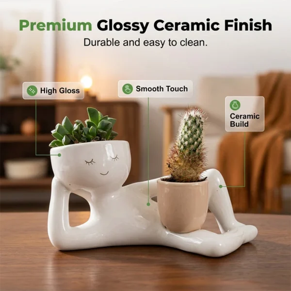 Quirky Ceramic Planter for Desktop Decor