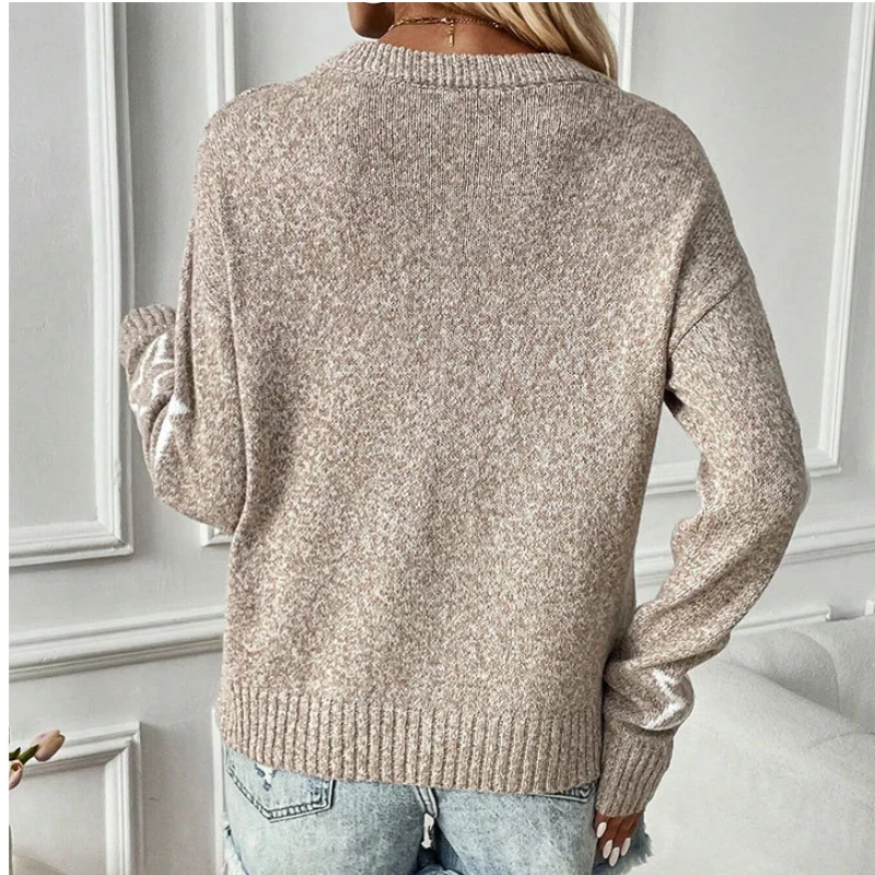 🍁Hot Sale 50% OFF🍁Women's Long-Sleeve Crew Neck Sweater with Star Pattern - Image 5
