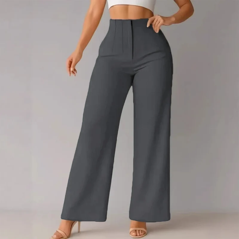 Women’s Solid Color Casual Wide Leg Pants - Image 10
