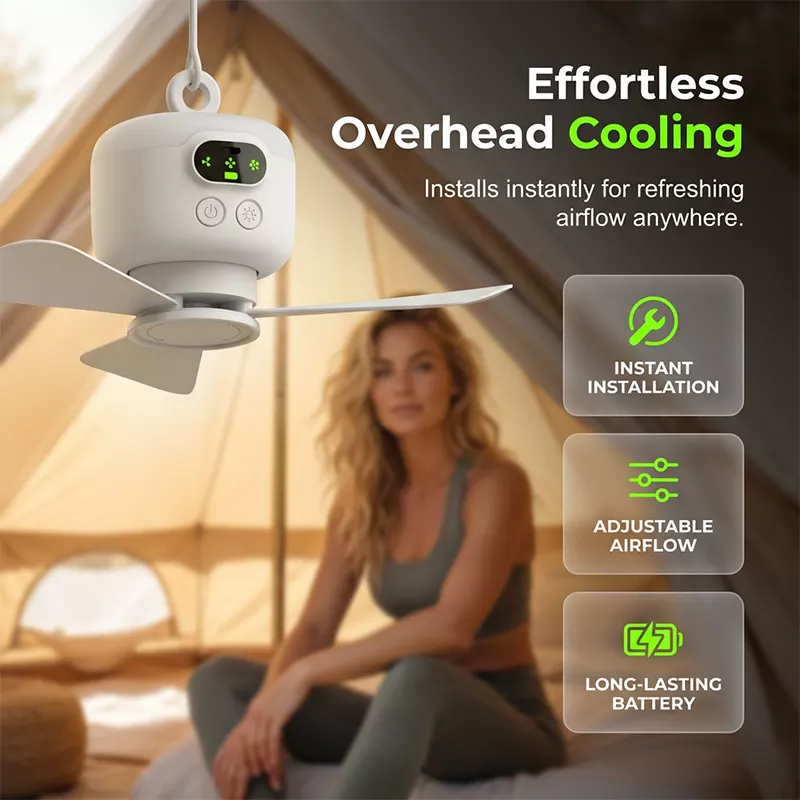 Rechargeable Ceiling Fan with LED Light - Image 9
