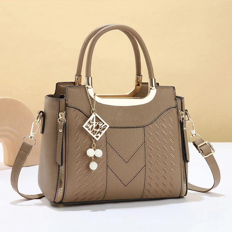 👜 LIMITED-TIME 50% OFF! ✨ Women's Top-Handle Satchel – V-Stitched, Gold Hardware, Multi-Compartment 🌸 - Image 2