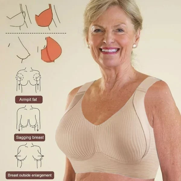 🎁Buy 1 Get 3 Packs💕Women's Ribbed Push Up Adjustable Wireless Bra