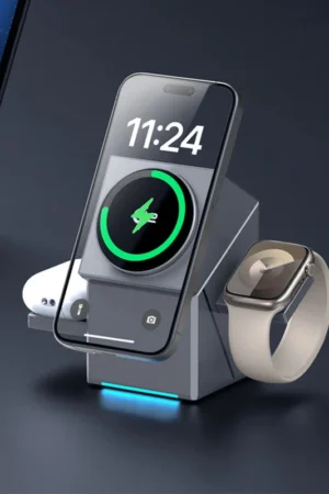 ⚡️ Exclusive Sale -55%! 📱 3-in-1 Foldable Magnetic Charging Station – Perfect for Home, Work & Travel ✨ | 15W Fast Charging, Multi-Device & Compact!📱⌚