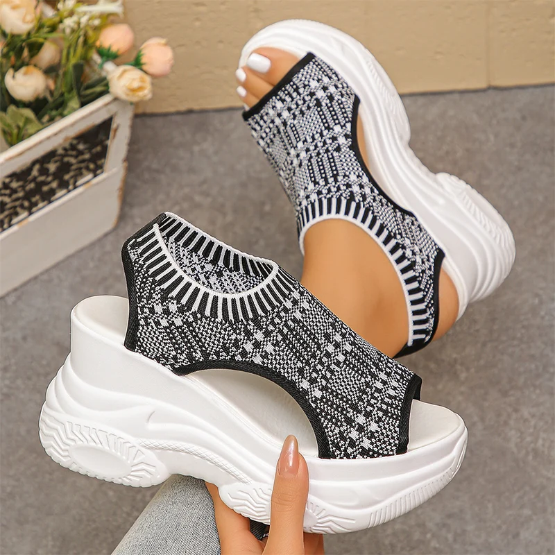 Women's Breathable Peep-Toe Wedge Sandals - Image 10
