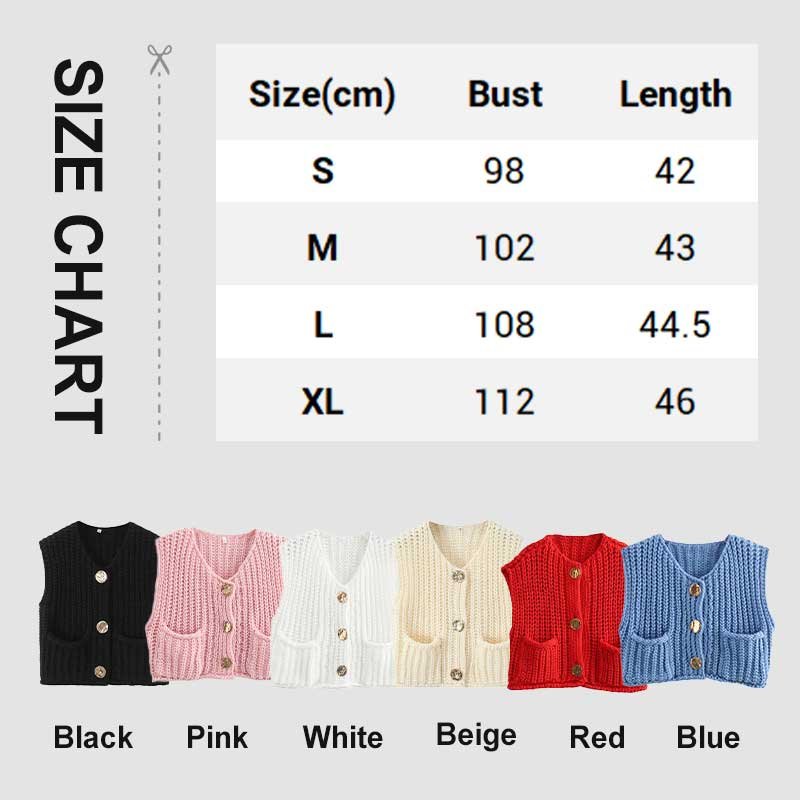 🍂49% OFF🔥Women’s Chunky Knit Button-Down Sweater Vest - Image 10