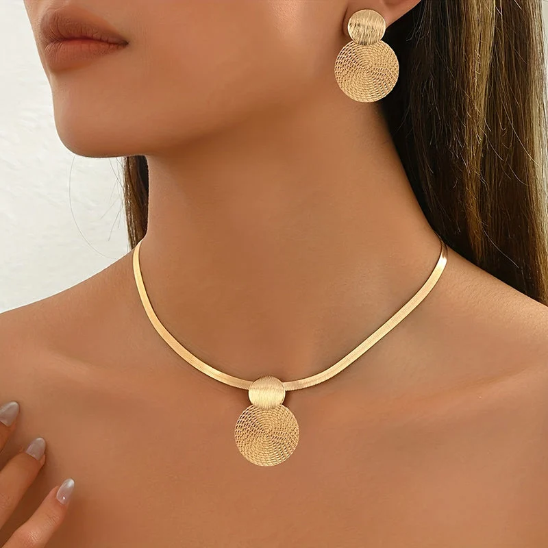 π 50% OFF NOW! β¨ Modern Chic Necklace & Earring Set β Gold finish, geometric design & lightweight β perfect for daily elegance or gifting π« - Image 10