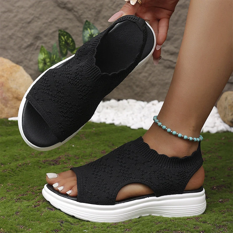 ⏳LAST DAY SALE ONLY £12.99!!💐 Women's Breathable Knit Platform Sandals – Air-permeable knit upper, cushioned sole & lightweight comfy summer footwear ✨ - Image 18