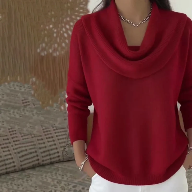 Women’s Elegant Cozy Cowl Collar Sweater - Image 6