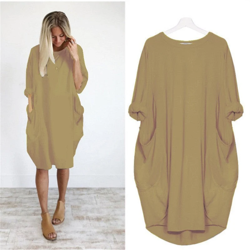 🔥Autumn Sale 49% OFF - Long Sleeve Casual Loose Pocket Dress🎁Buy 3 Pay 2 - Image 5