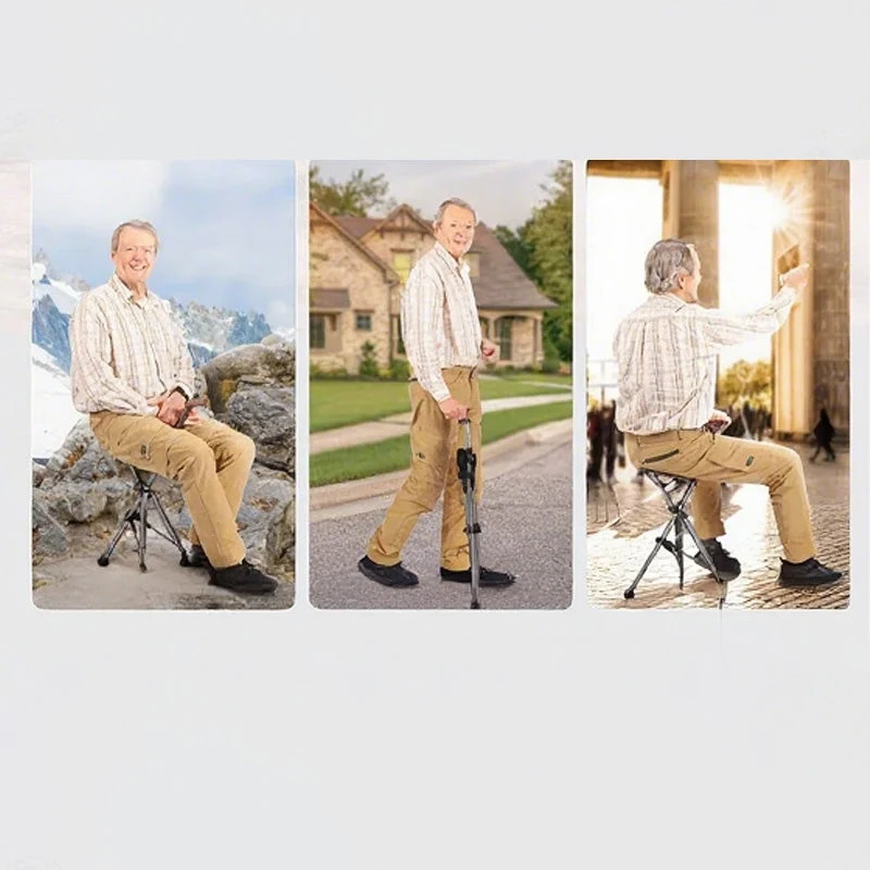 ⏳Time-Limited Special⏰2-in-1 Foldable Cane With Chair🌟 Freedom To Walk, Rest, And Explore With Ease! - Image 3