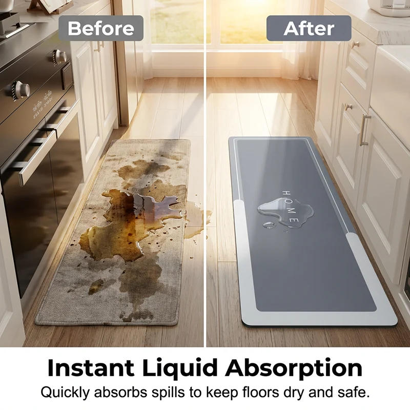 Quick-Dry Diatomaceous Earth Kitchen Mat Set - Image 2