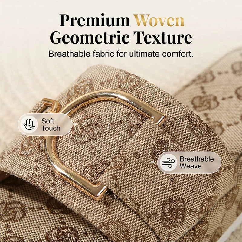 Stylish Geometric Pattern Slip-On Sandals - Image 2