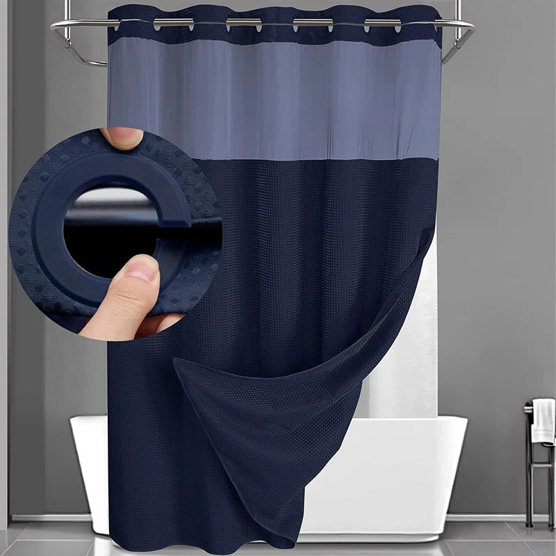 Waffle Pattern Shower Curtain - Image 2