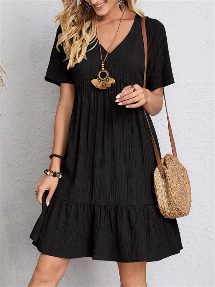 🔥Hot Sale 49% OFF💝Retro V-neck Loose Casual Dress - Image 4