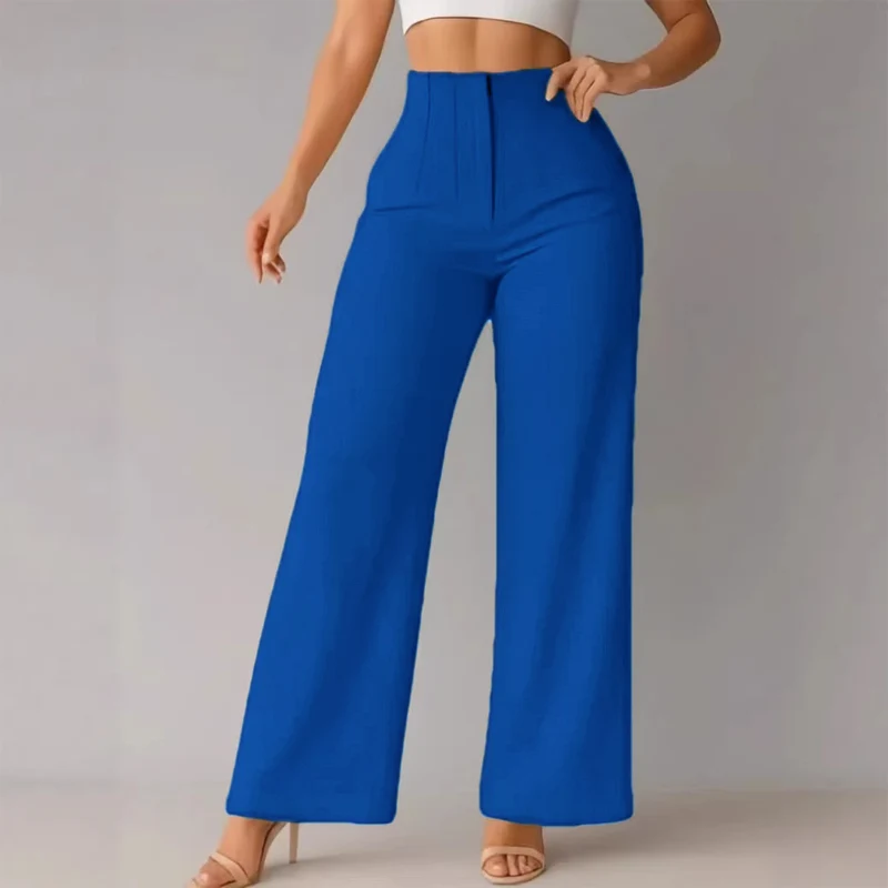 Women’s Solid Color Casual Wide Leg Pants - Image 16