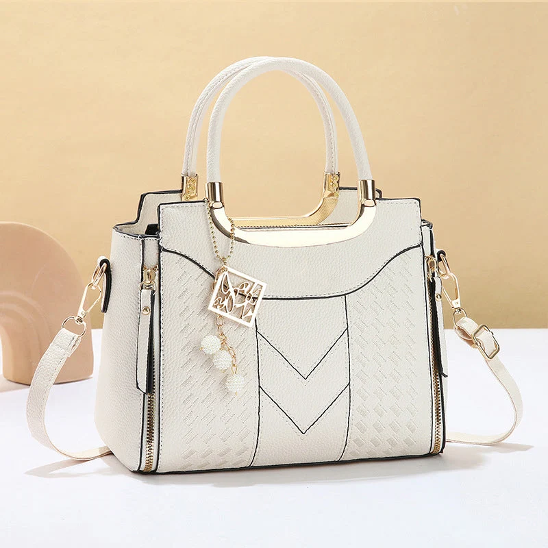 👜 LIMITED-TIME 50% OFF! ✨ Women's Top-Handle Satchel – V-Stitched, Gold Hardware, Multi-Compartment 🌸 - Image 5
