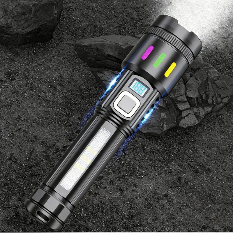 💎 49% OFF! 💎 Multifunctional Zoom LED Flashlight with Power Display – 500m Range, USB-C & 4 Lighting Modes - Image 6