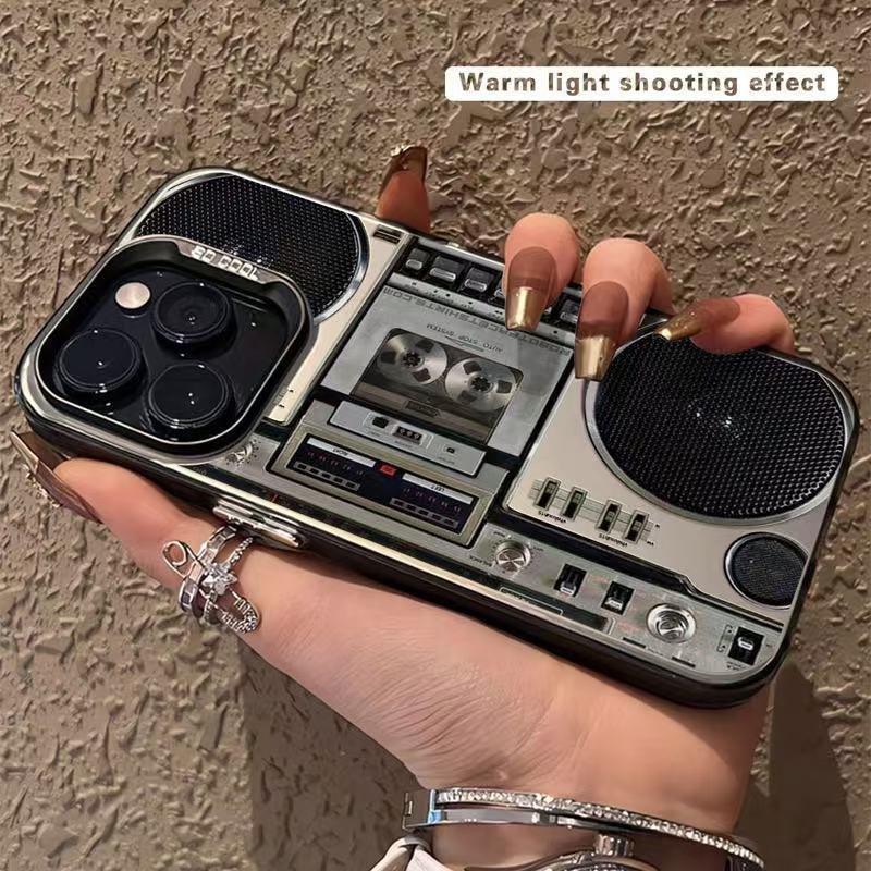 Retro Boombox Cassette Player Phone Case - Image 2