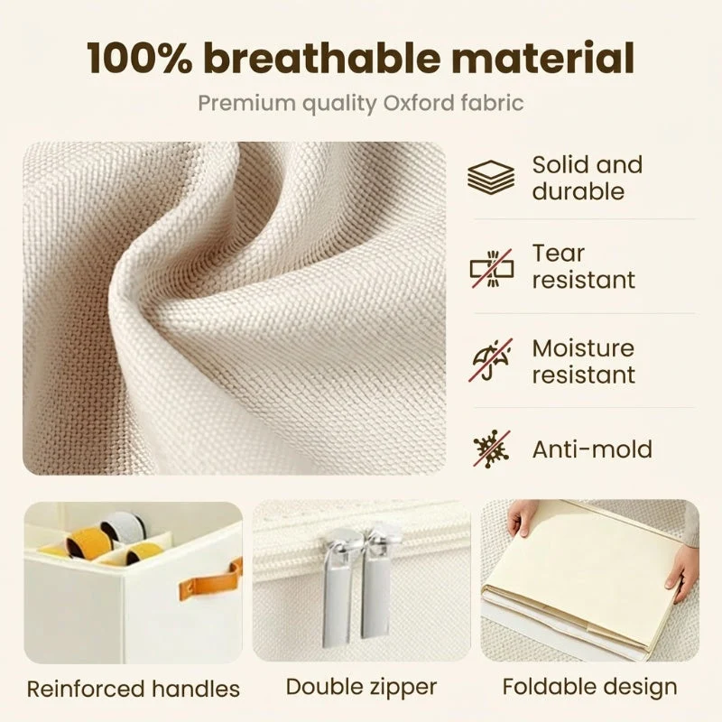 📢📢50% OFF !!!⏰ Fabric Shoe Organizer Storage Box👟– Foldable Design, Large Capacity, Dustproof & Breathable, Space-Saving for Closet & Bedroom 🧺 - Image 18