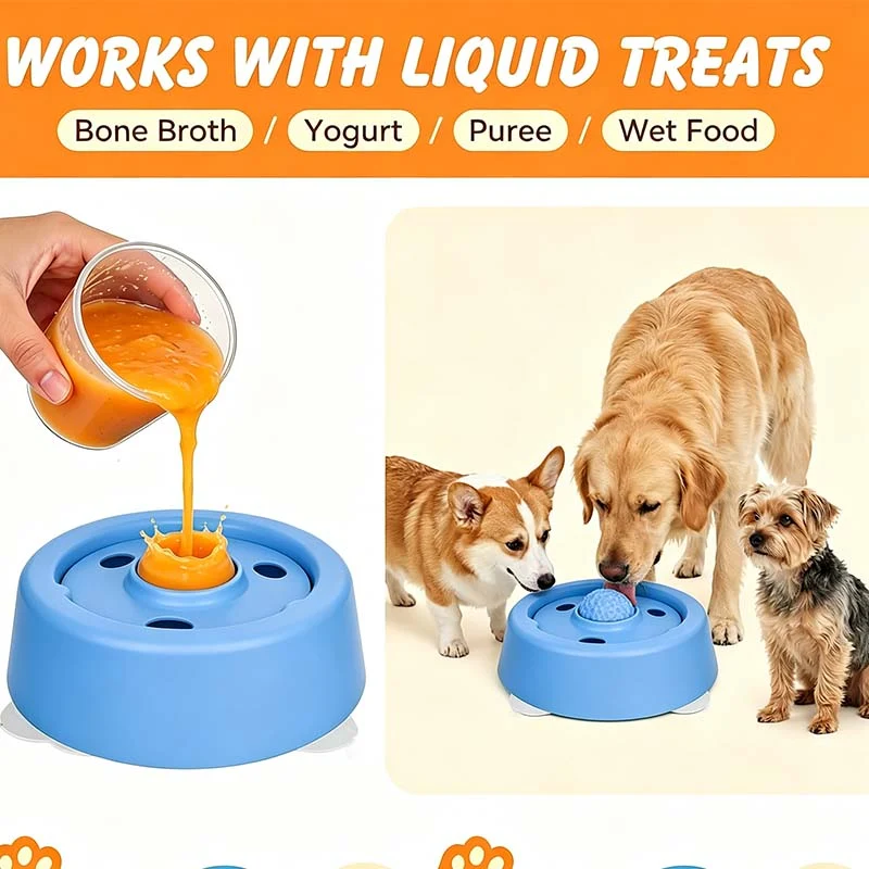 Slow Feeder Licking Bowl with Rolling Ball - Image 2