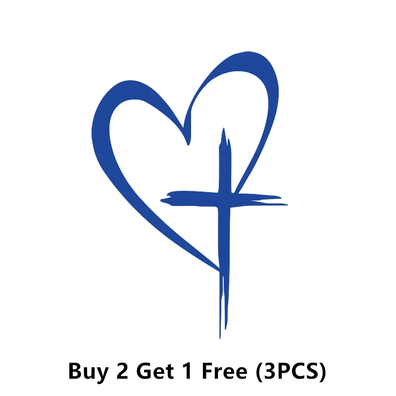 Glitter Heart Cross Car Decal Sticker - Image 24