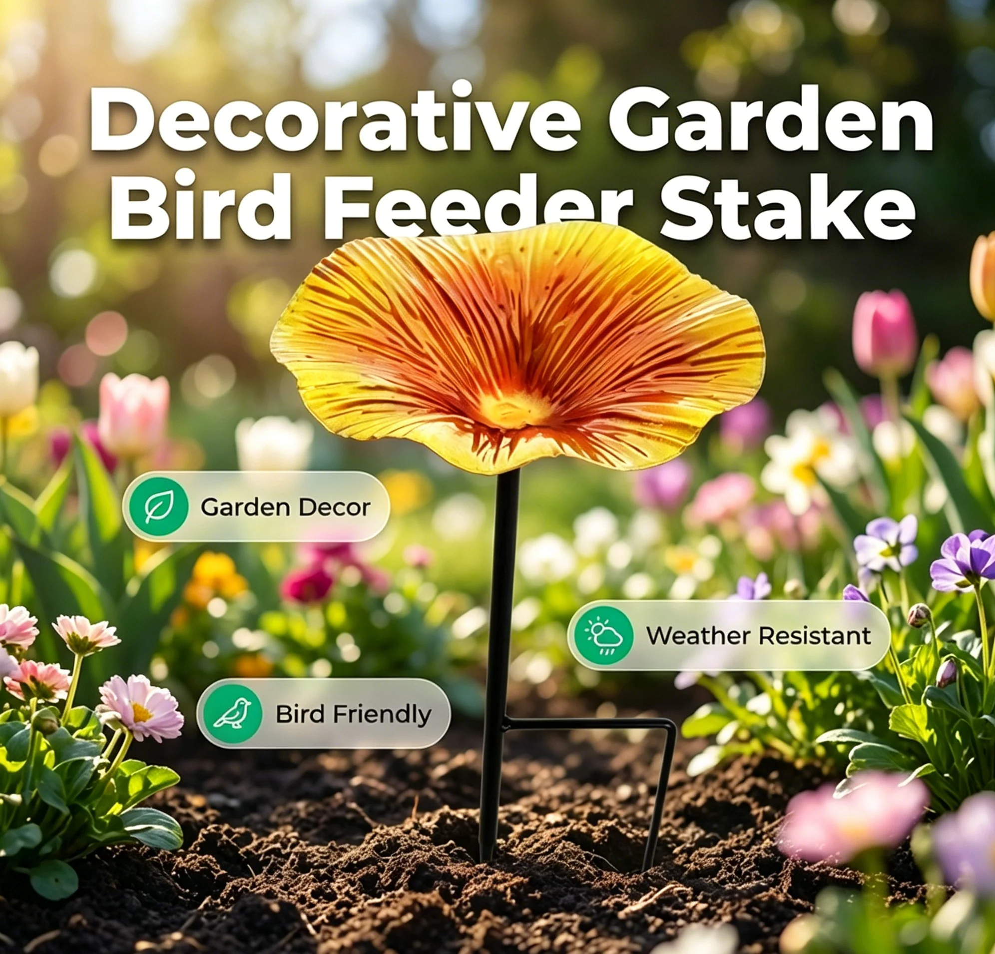 💝 50% OFF🐦Vibrant Garden Flower Stake Bird Feeder For Nature🍃 - Image 6