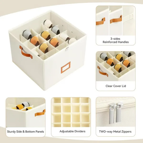 📢📢50% OFF !!!⏰ Fabric Shoe Organizer Storage Box👟– Foldable Design, Large Capacity, Dustproof & Breathable, Space-Saving for Closet & Bedroom 🧺 - Image 7