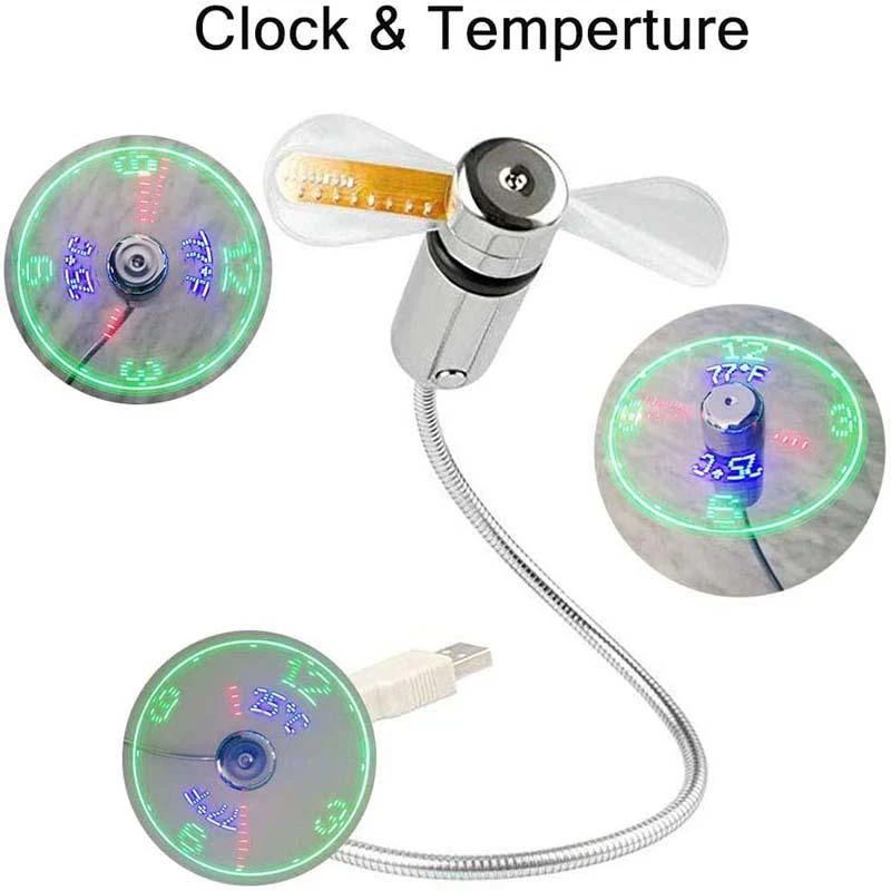 🔥2026 Hot Sale 50% OFF🔥USB Fan with LED Clock Lighting - Image 4
