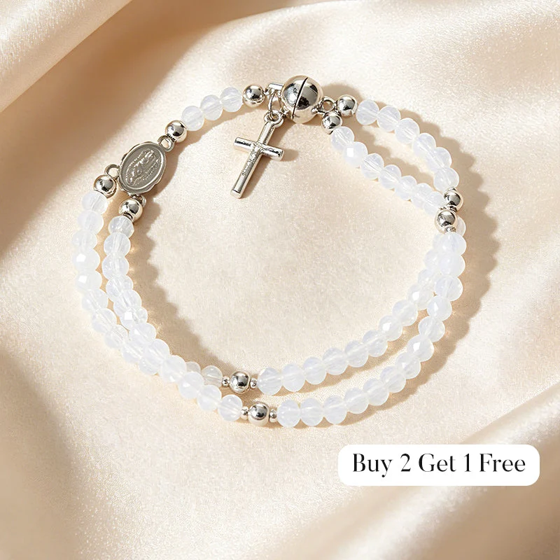 Double-Wrap Rosary Beaded Bracelet - Image 2