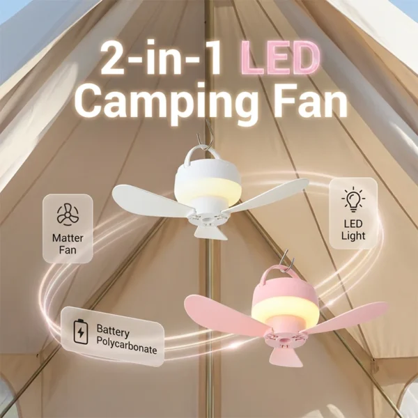Rechargeable Hanging Fan with LED Night Light