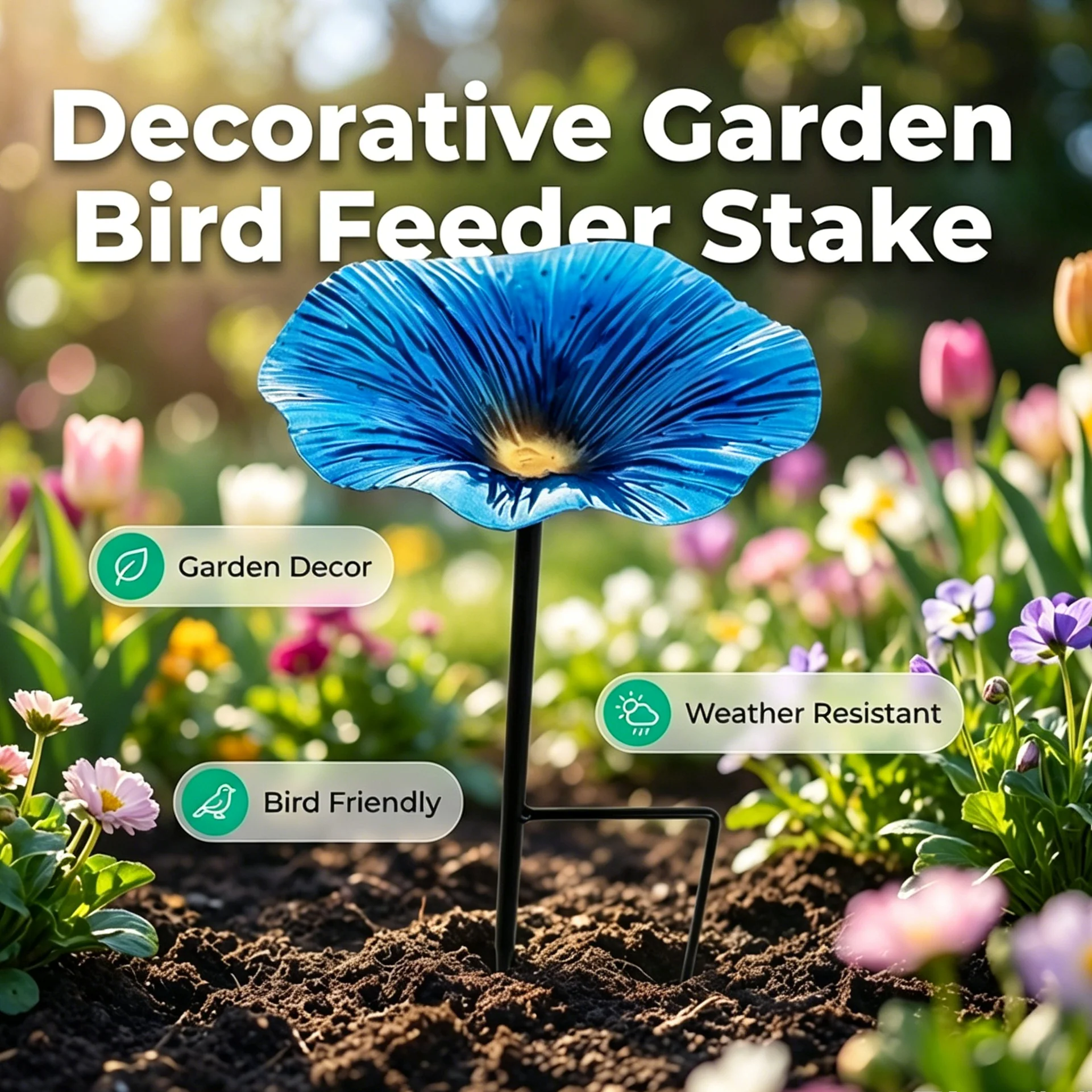 💝 50% OFF🐦Vibrant Garden Flower Stake Bird Feeder For Nature🍃 - Image 3