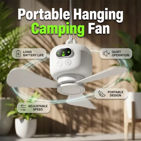 Rechargeable Ceiling Fan with LED Light