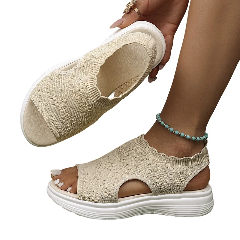 ⏳LAST DAY SALE ONLY £12.99!!💐 Women's Breathable Knit Platform Sandals – Air-permeable knit upper, cushioned sole & lightweight comfy summer footwear ✨ - Image 23