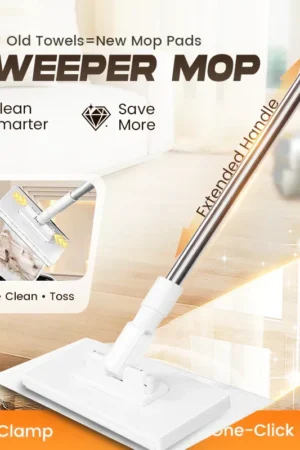 🧹Disposable Dust Mop with 4 Reusable Cloths