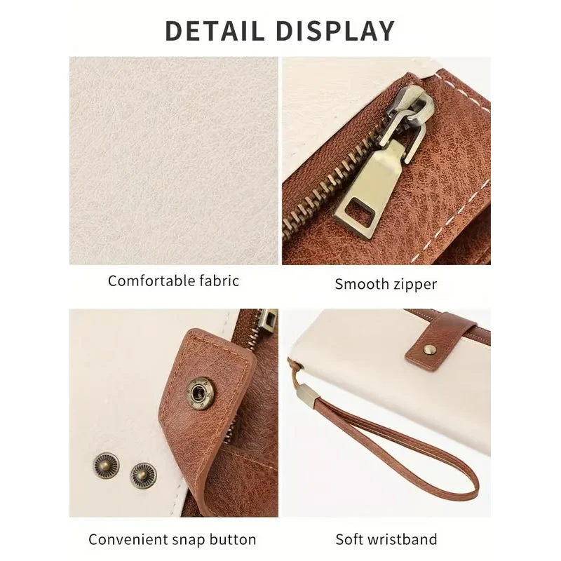 Women's Retro Style RFID Blocking Tri-fold Wallet - Image 12