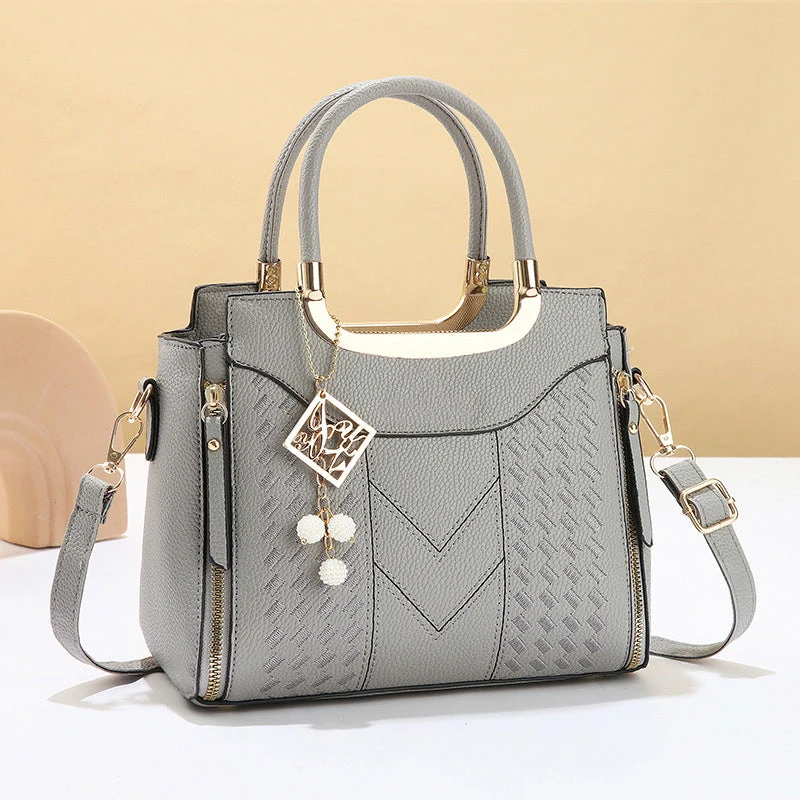 👜 LIMITED-TIME 50% OFF! ✨ Women's Top-Handle Satchel – V-Stitched, Gold Hardware, Multi-Compartment 🌸 - Image 3