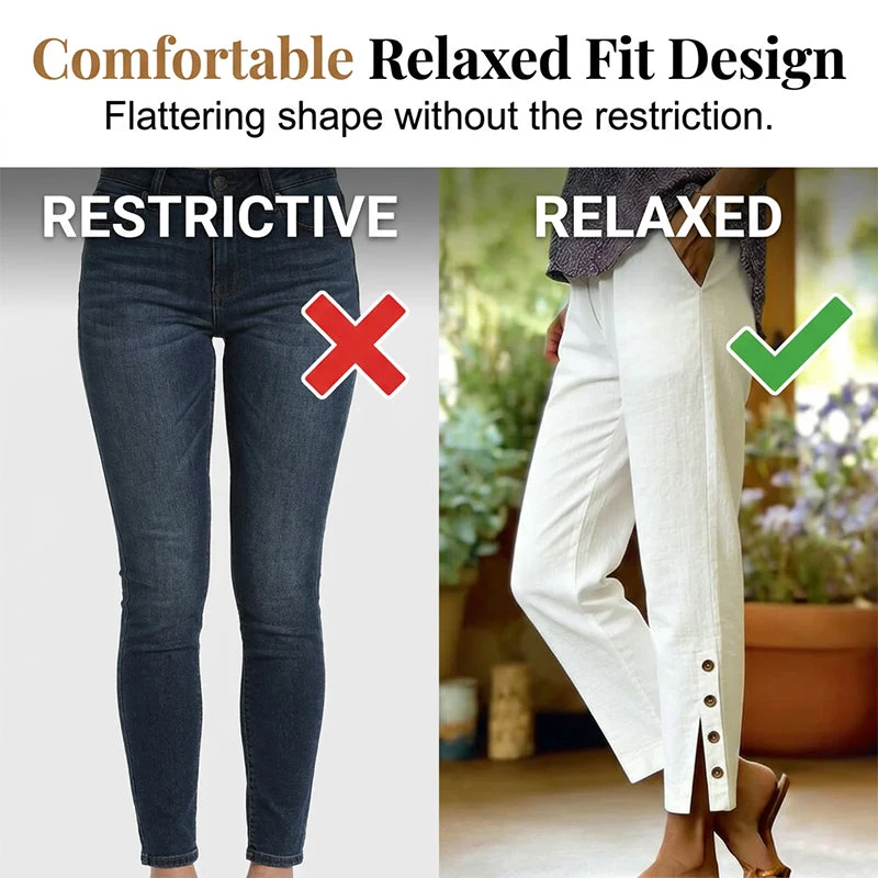 Summer Breathable Cropped Trousers with Pockets - Image 4