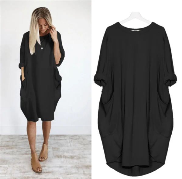 🔥Autumn Sale 49% OFF - Long Sleeve Casual Loose Pocket Dress🎁Buy 3 Pay 2 - Image 18